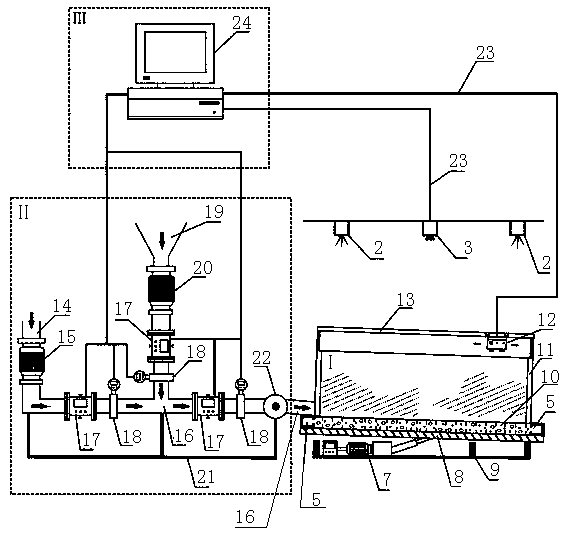 Water tank experiment device and method for simulating paroxysmal flood sedimentation process