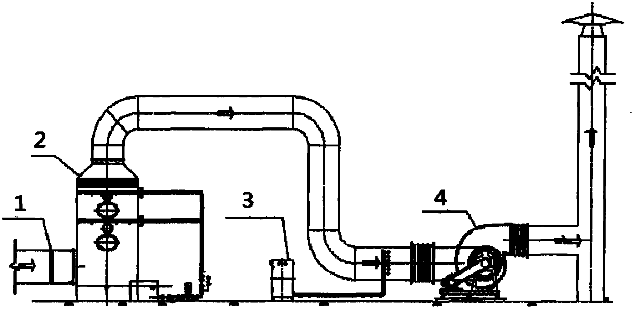 Equipment and method for treating odor of high density polyethylene (HDPE) plastic pipeline production line