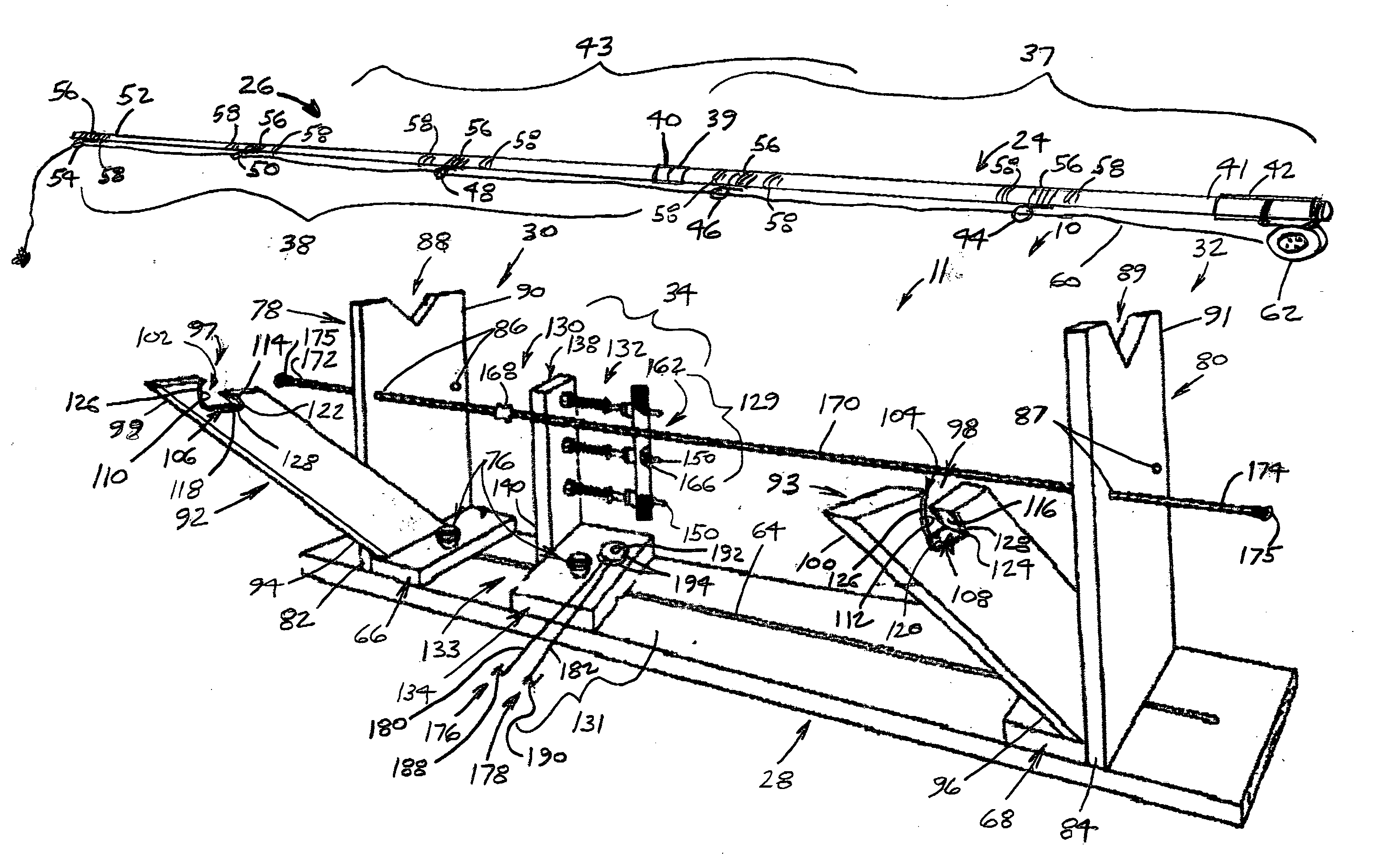 Wrapping device for fishing rods