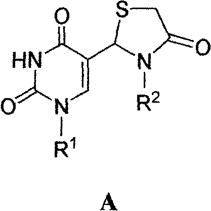 5-substituted pyrimidine nucleoside-thiazolinone hybrid with anti-HIV activity and preparation method thereof