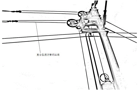 Composite type asphalt-impregnated steel wire rope for railway and production method thereof