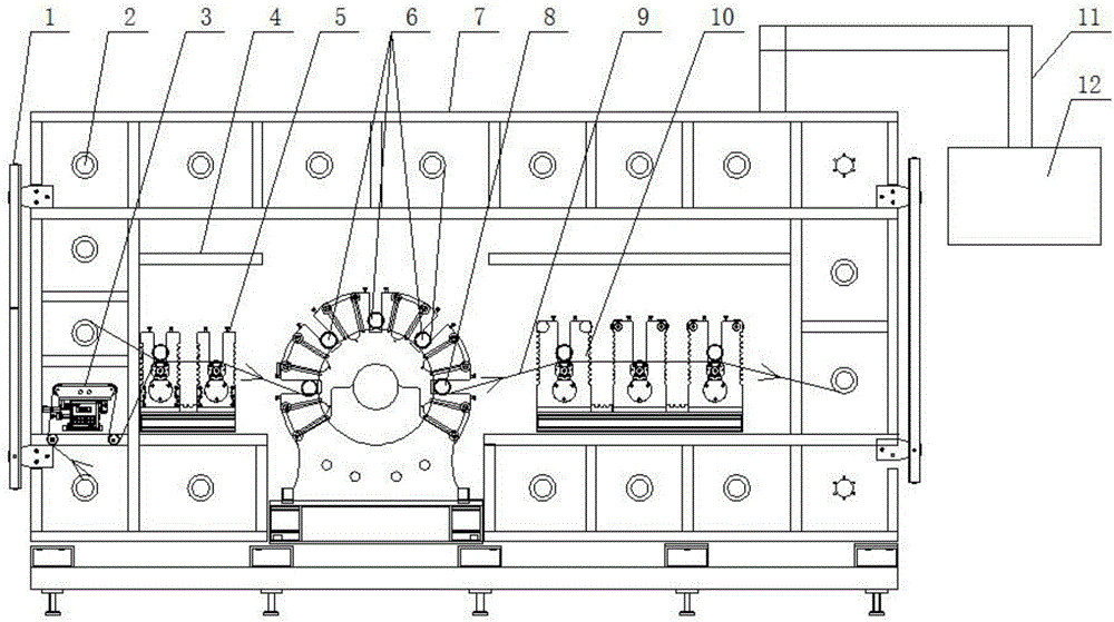 Satellite type column-to-column rotary die cutting device