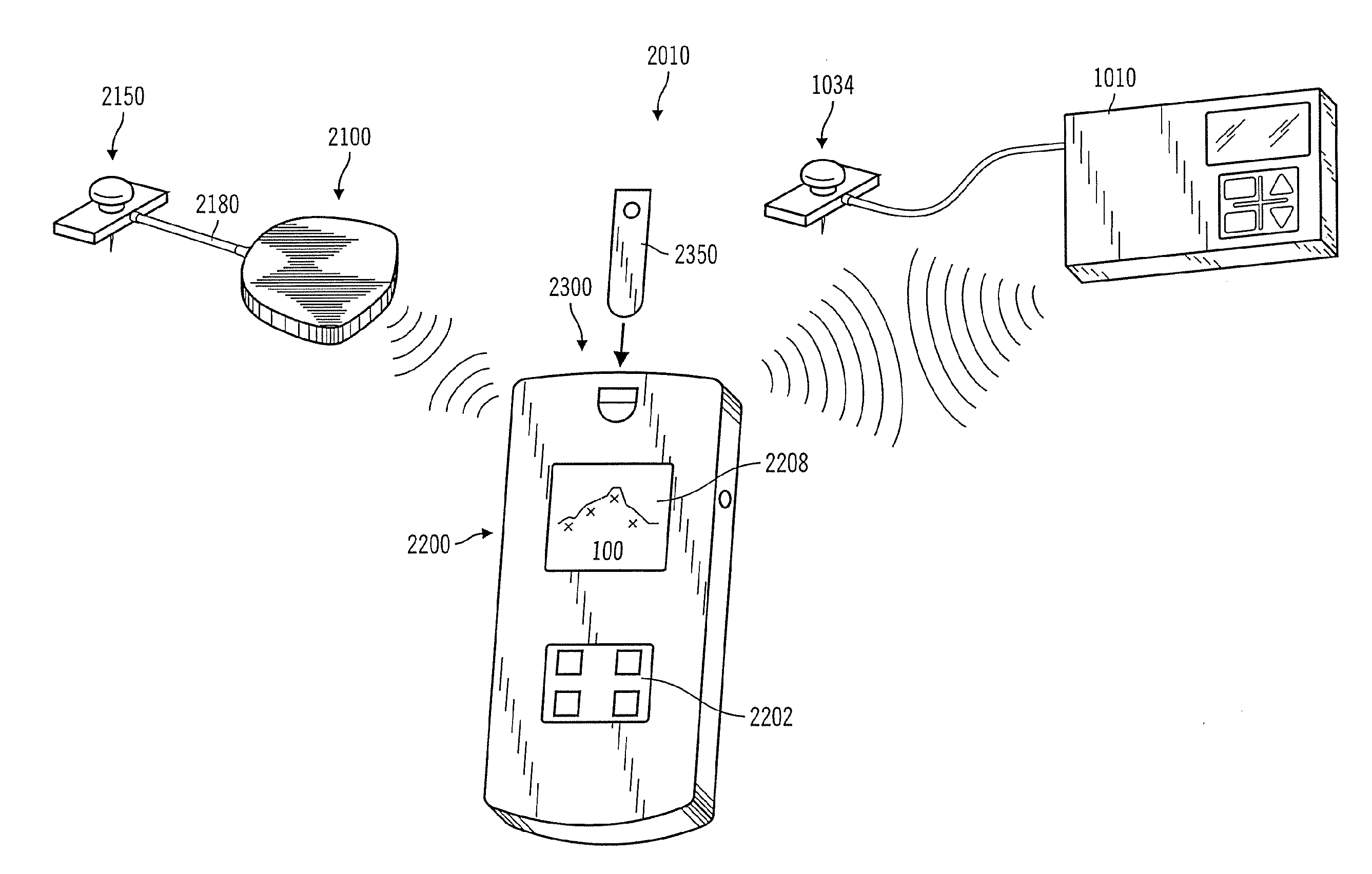 Handheld Personal Data Assistant (PDA) with a Medical Device and Method of Using the Same