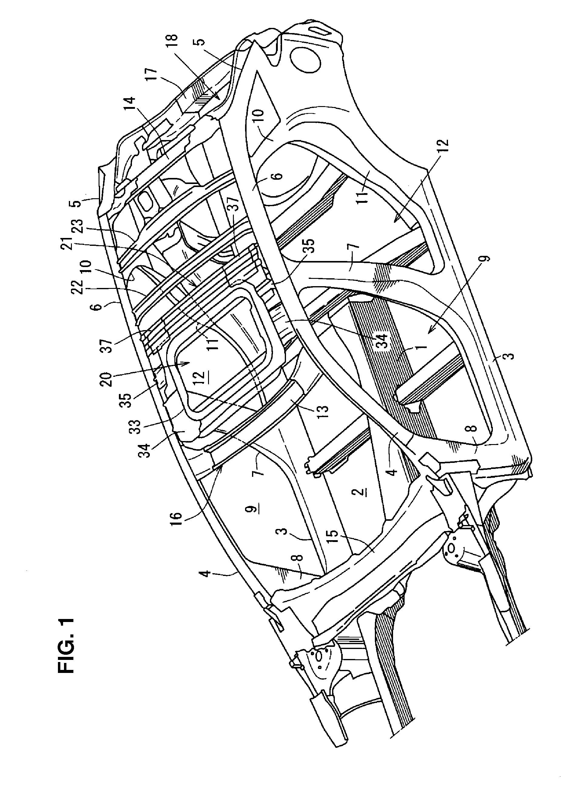 Upper vehicle-body structure of automotive vehicle provided with sun roof