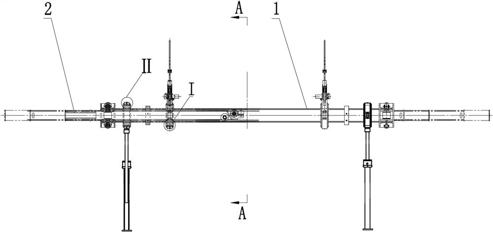 Aerial hanging basket telescopic balance arm and using method thereof