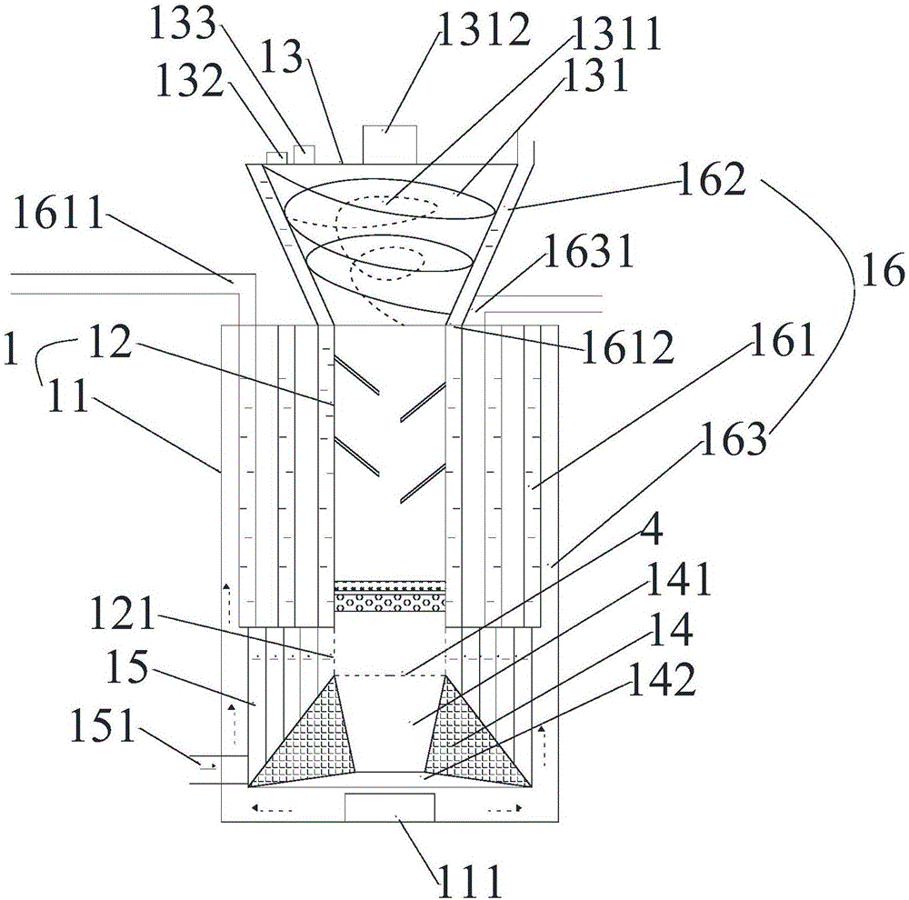 Biomass burning gasification heating device