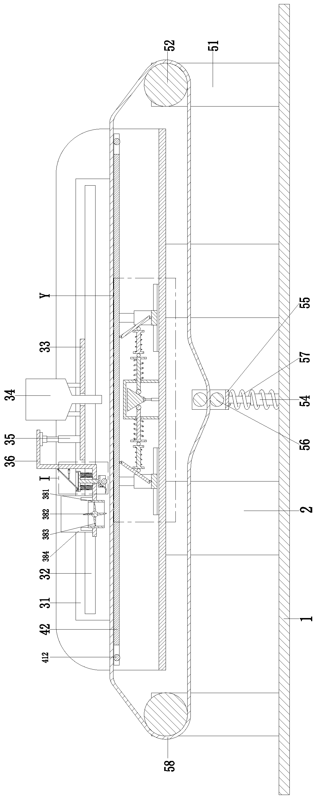 An automatic production line for synthesis of imitation granite marble coating