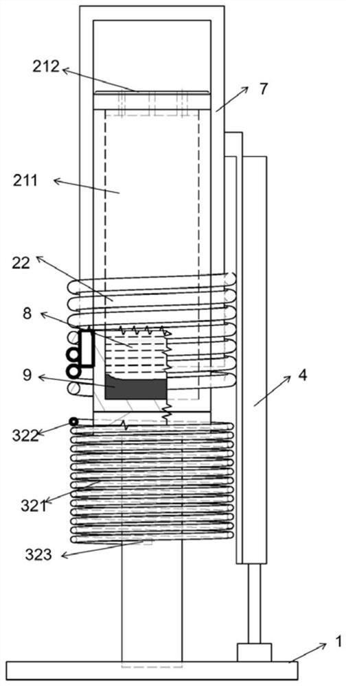 A production device and method for a large-size oxygen-free copper ingot applied to a target