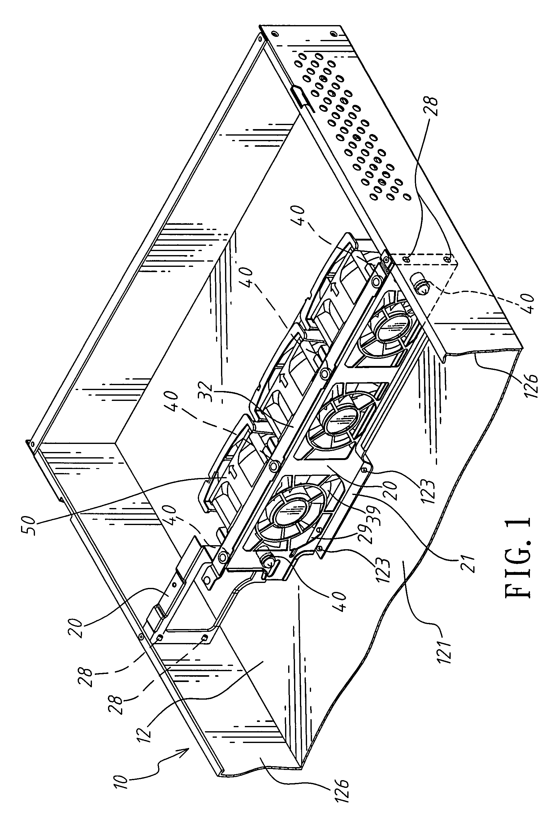 Computer housing shock absorber device for a vibration source frame