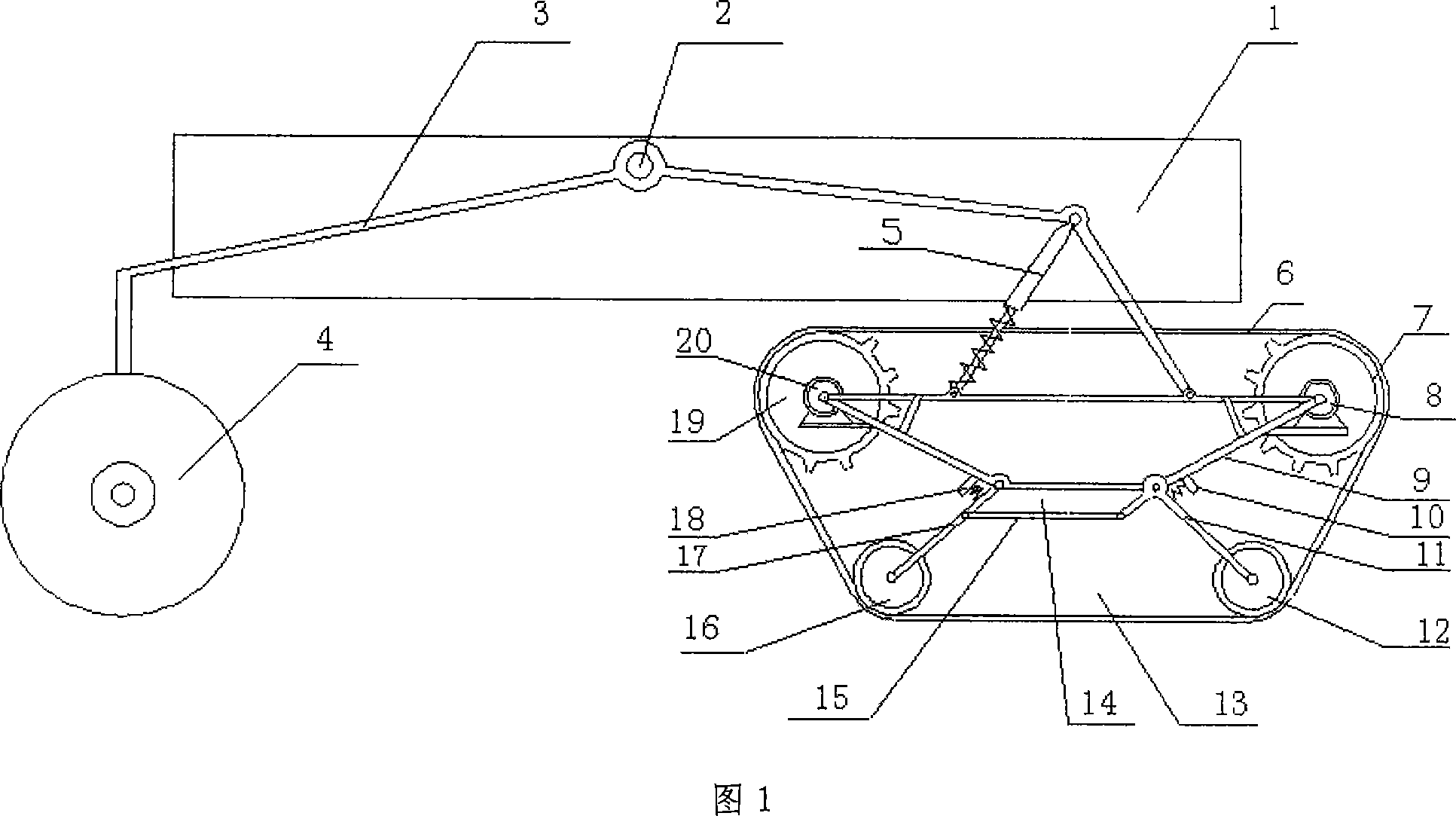 Combined type obstacle crossing walking system