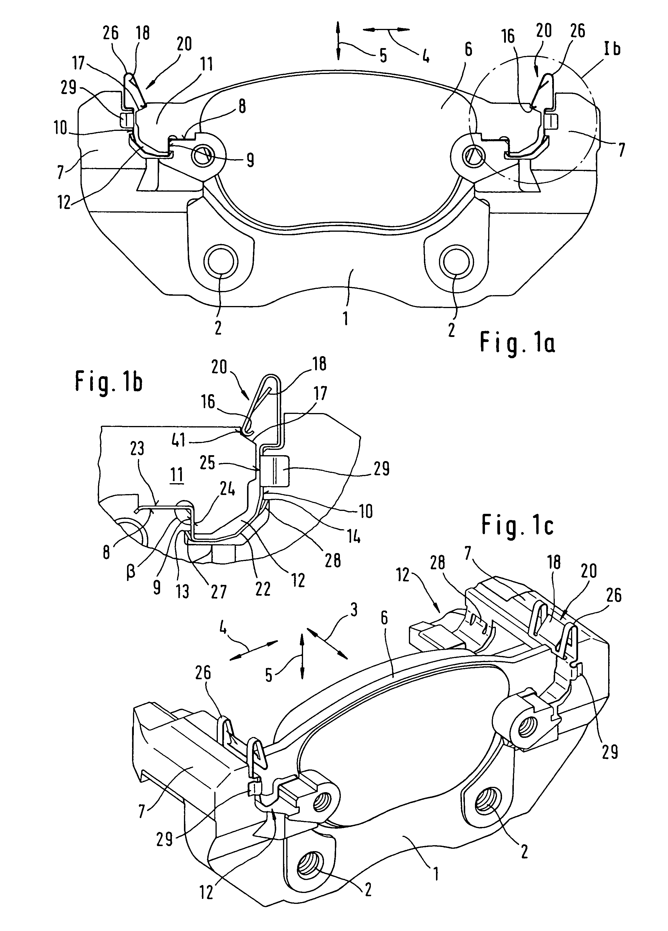 Brake holder for a floating-caliper disk brake with a brake pad guide spring