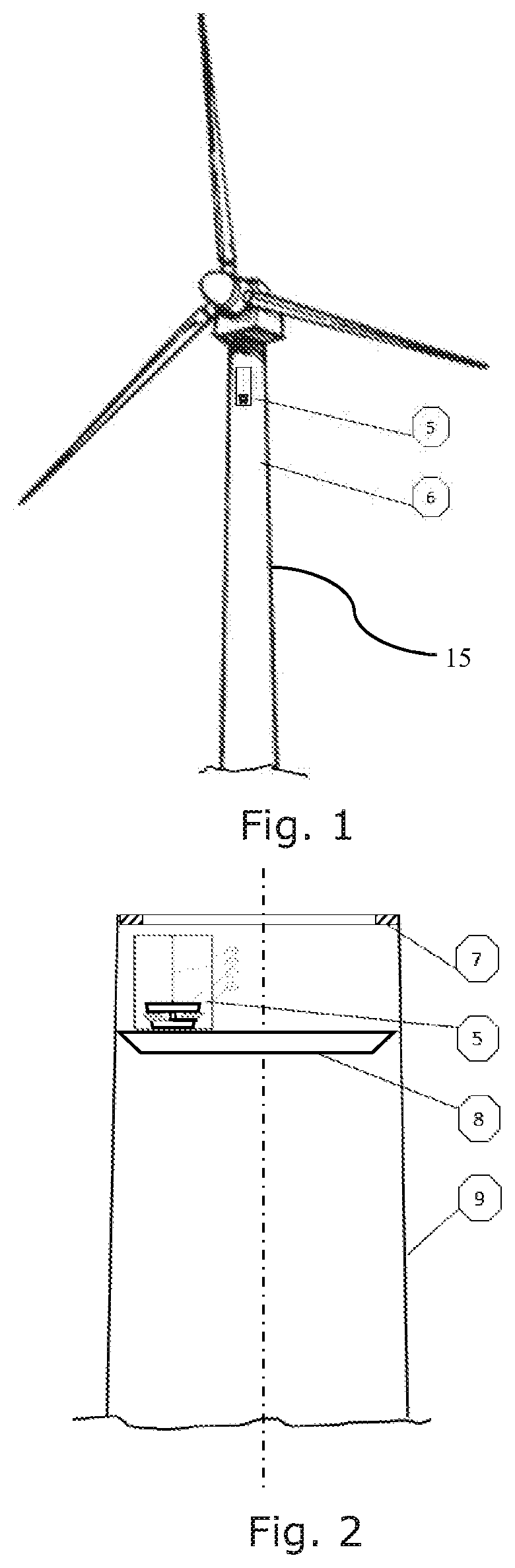 Oscillating damper for damping tower harmonics