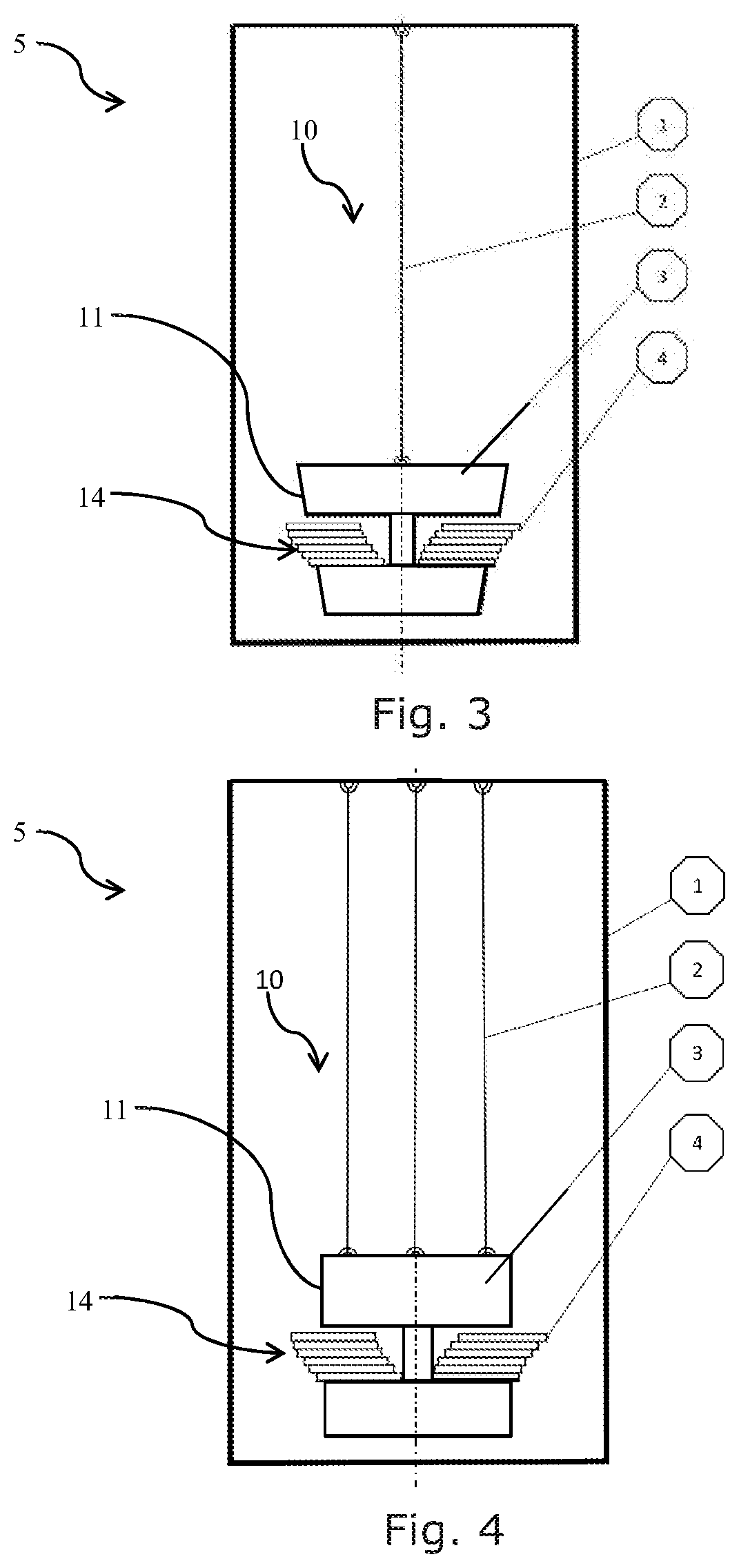 Oscillating damper for damping tower harmonics