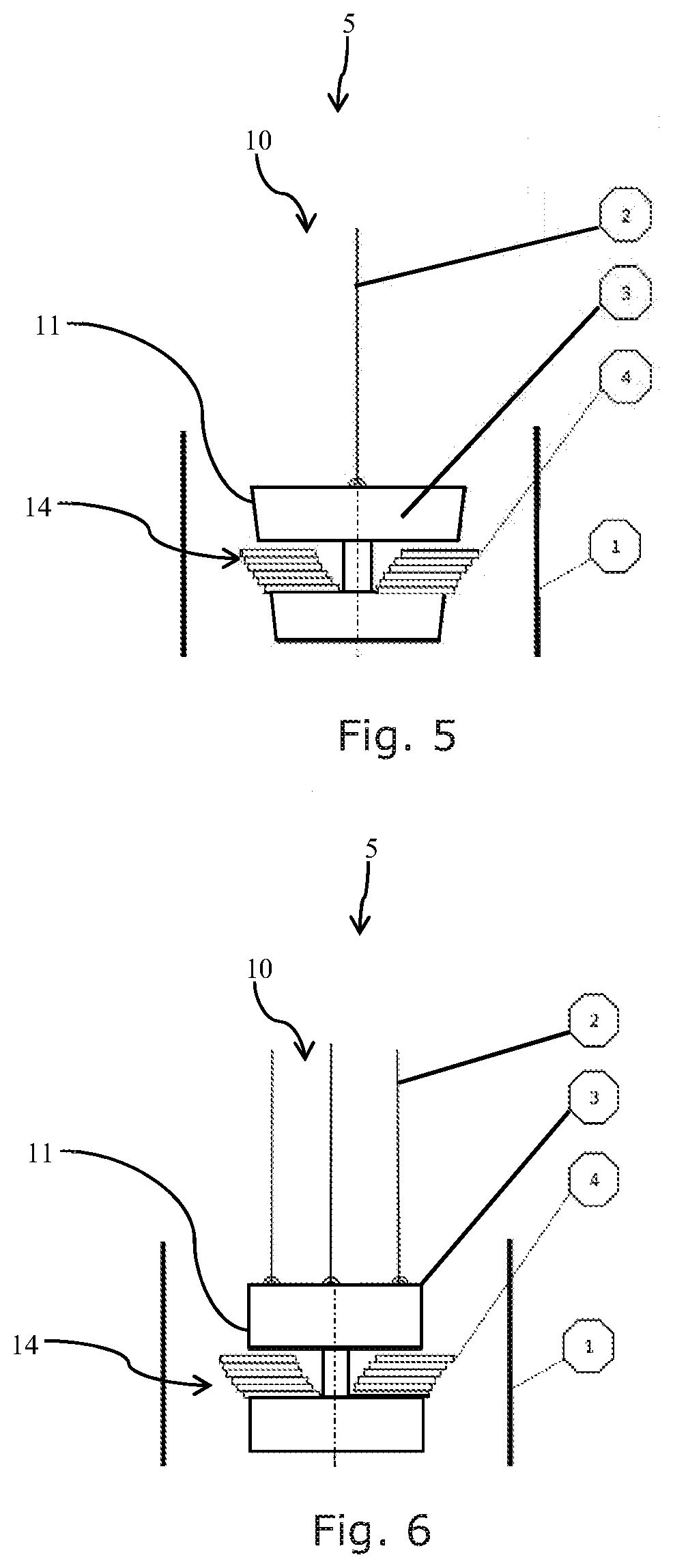 Oscillating damper for damping tower harmonics