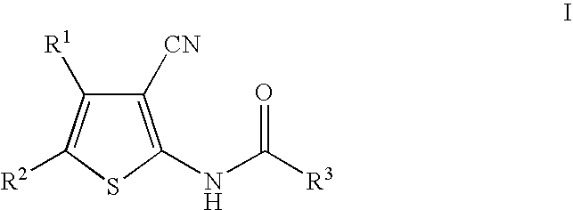 Cyanothiophene derivatives, compositions containing such compounds and methods of use