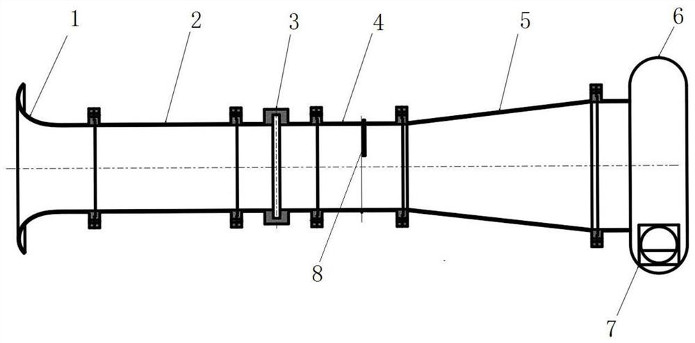 A hinged adjustable distortion generator model test bench