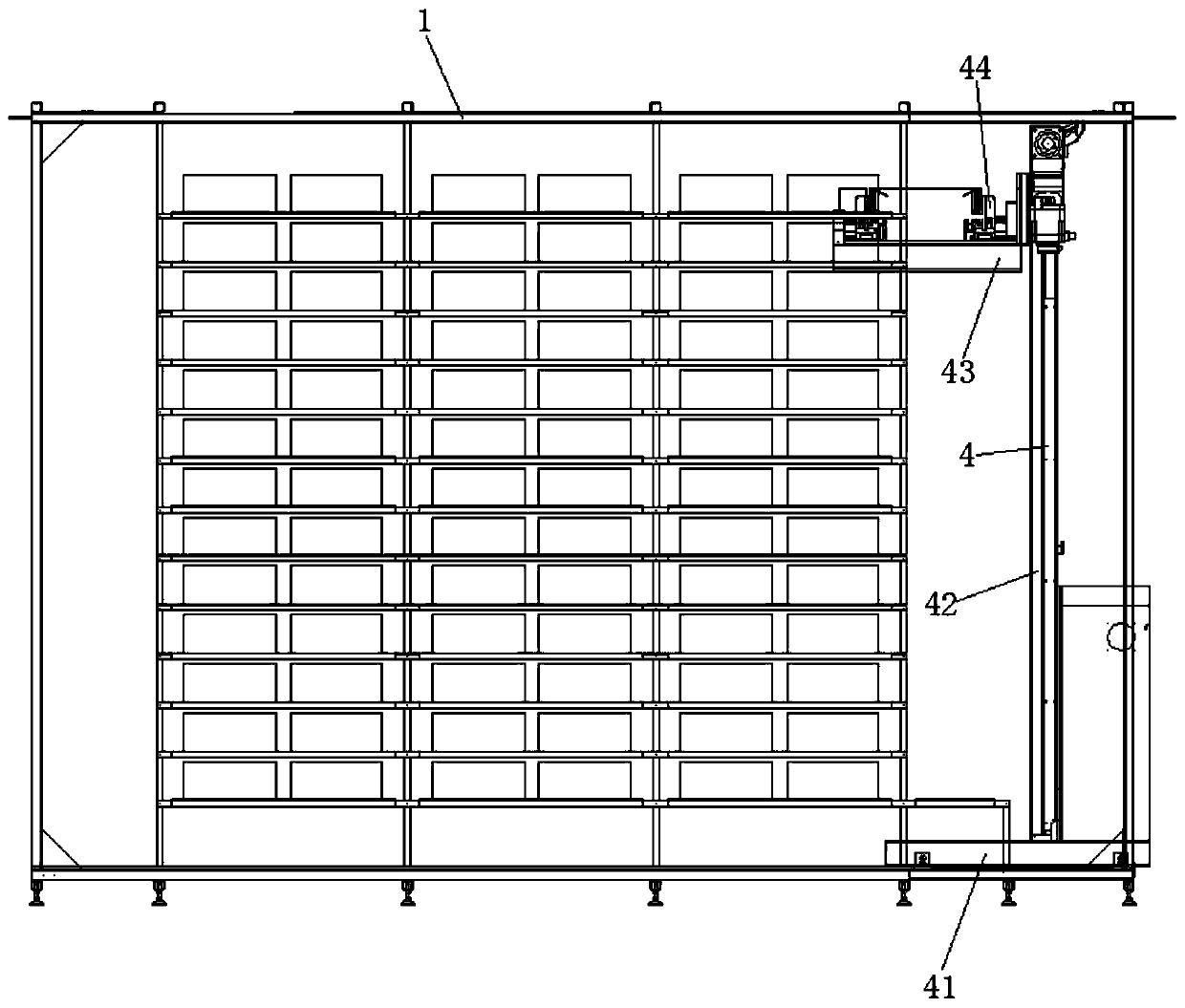 Clamping type intelligent stereoscopic warehouse for storing PCB finished products and warehousing method