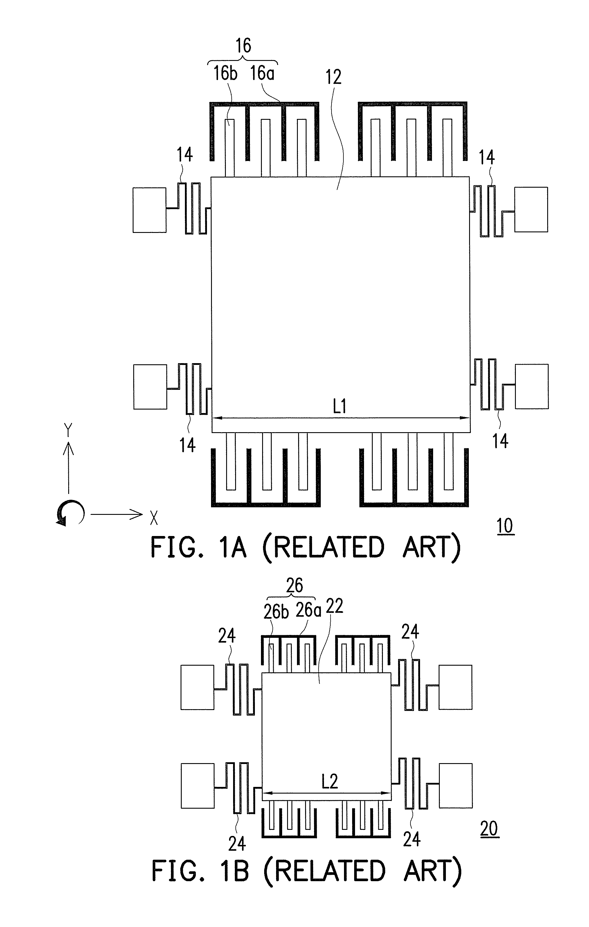 Micro-electro mechanical apparatus with interdigitated spring