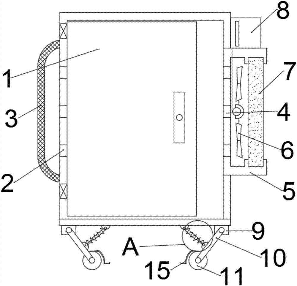 Dust-removing mobile power cabinet for power unit