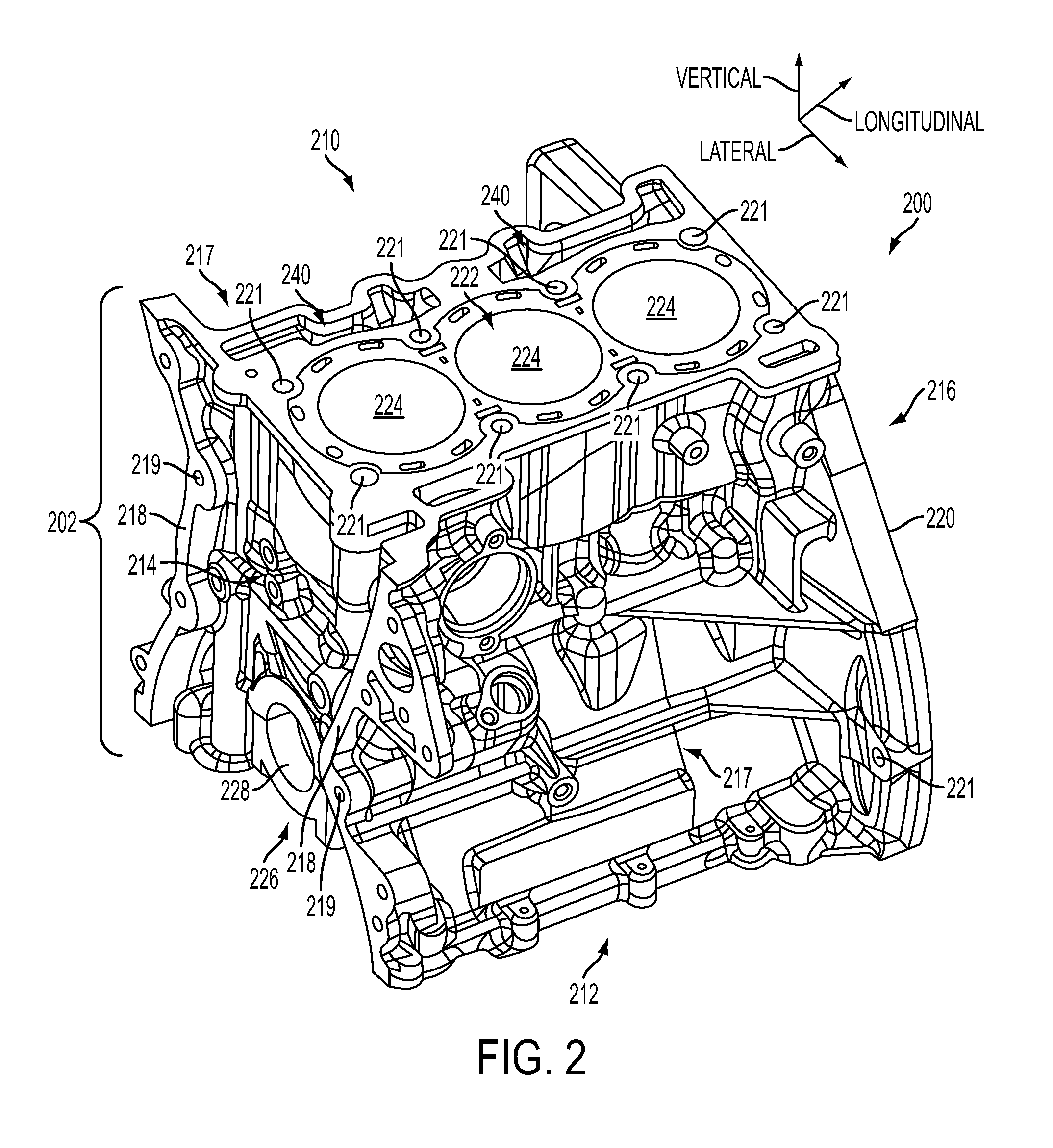 Engine having composite cylinder block