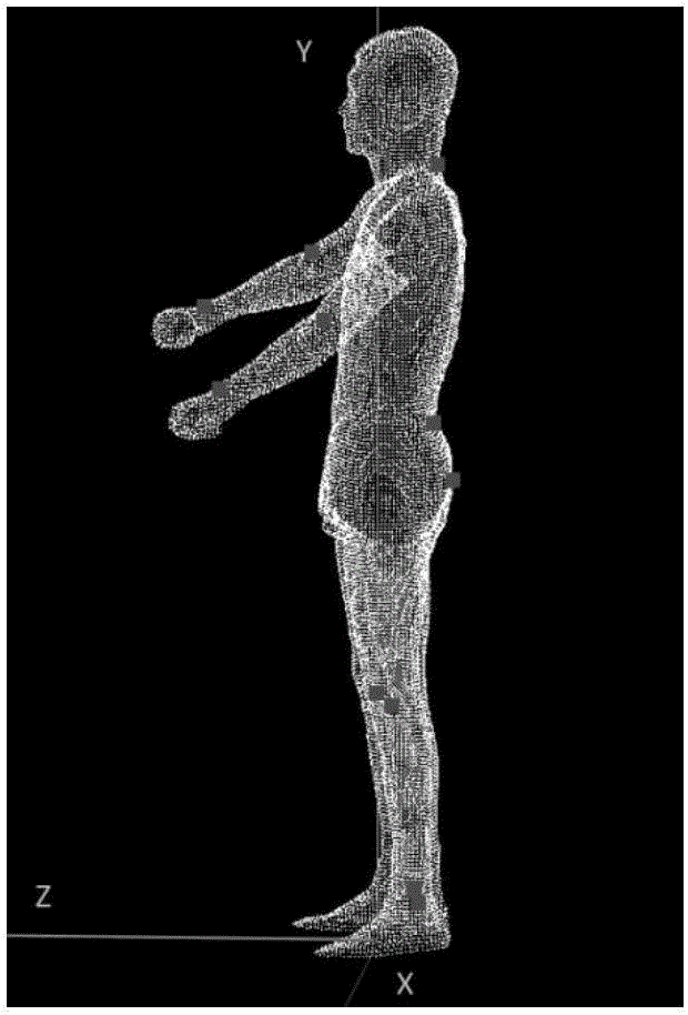 Human body dimension measurement method based on Kinect depth camera