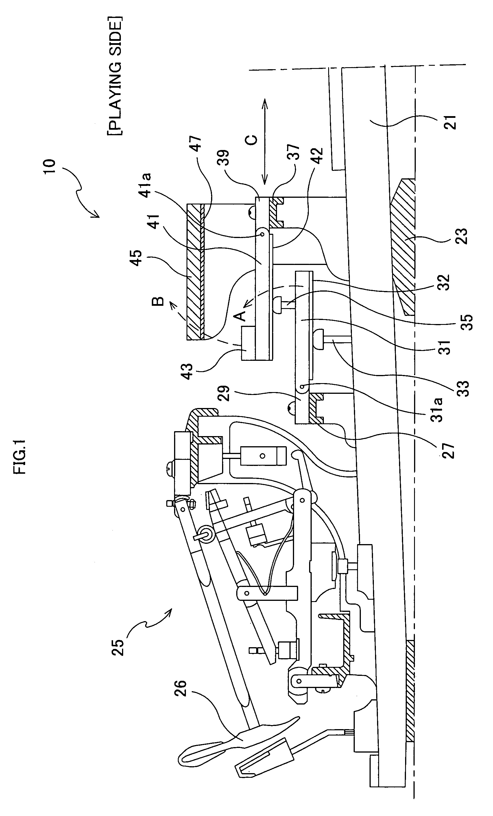 String-striking device for piano