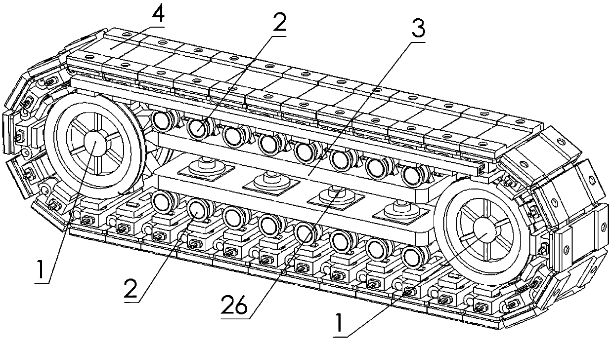 Crawler-type flat vulcanizing machine for producing long-strip-shaped sizing materials