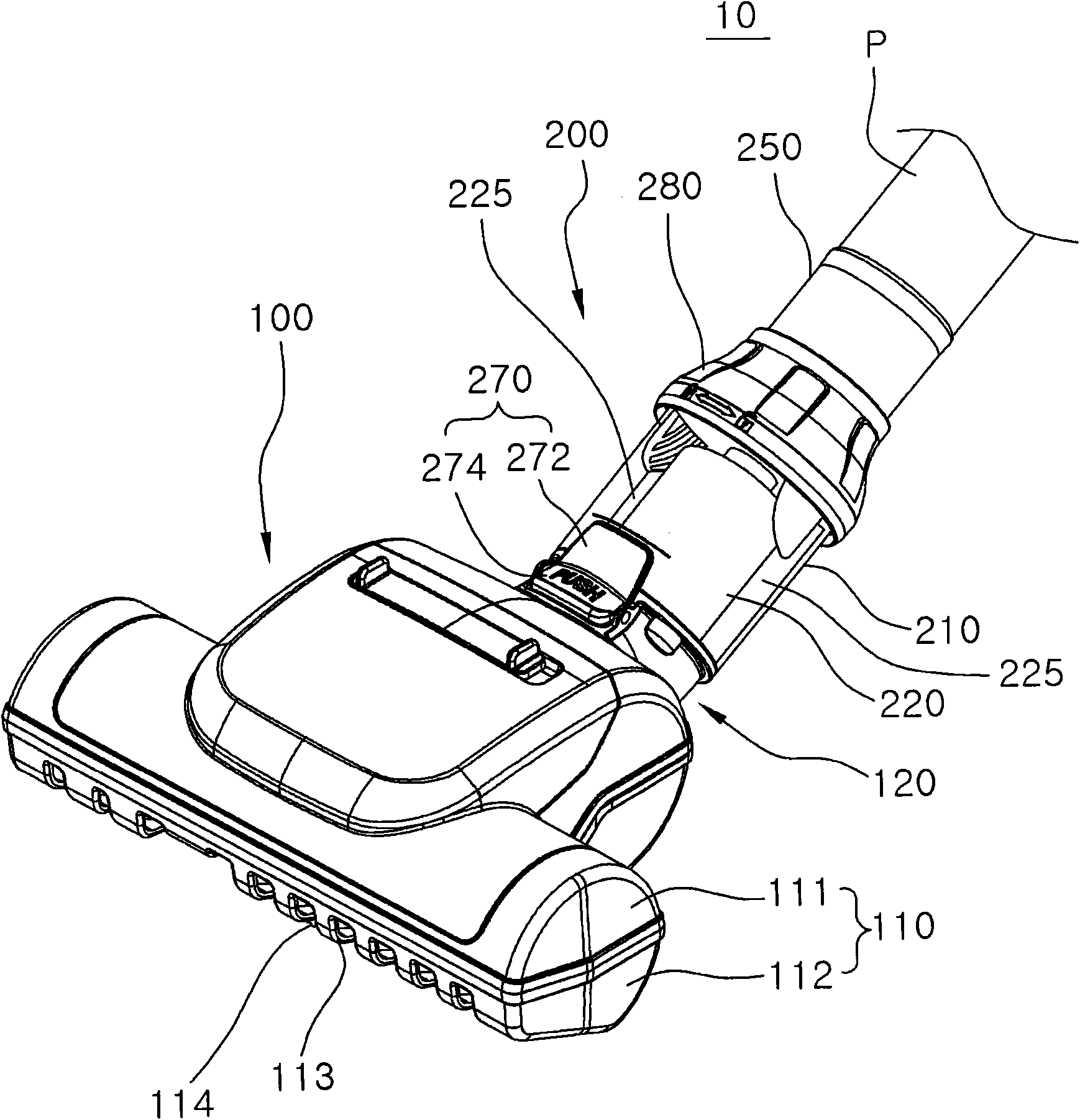 Brush component of vacuum cleaner