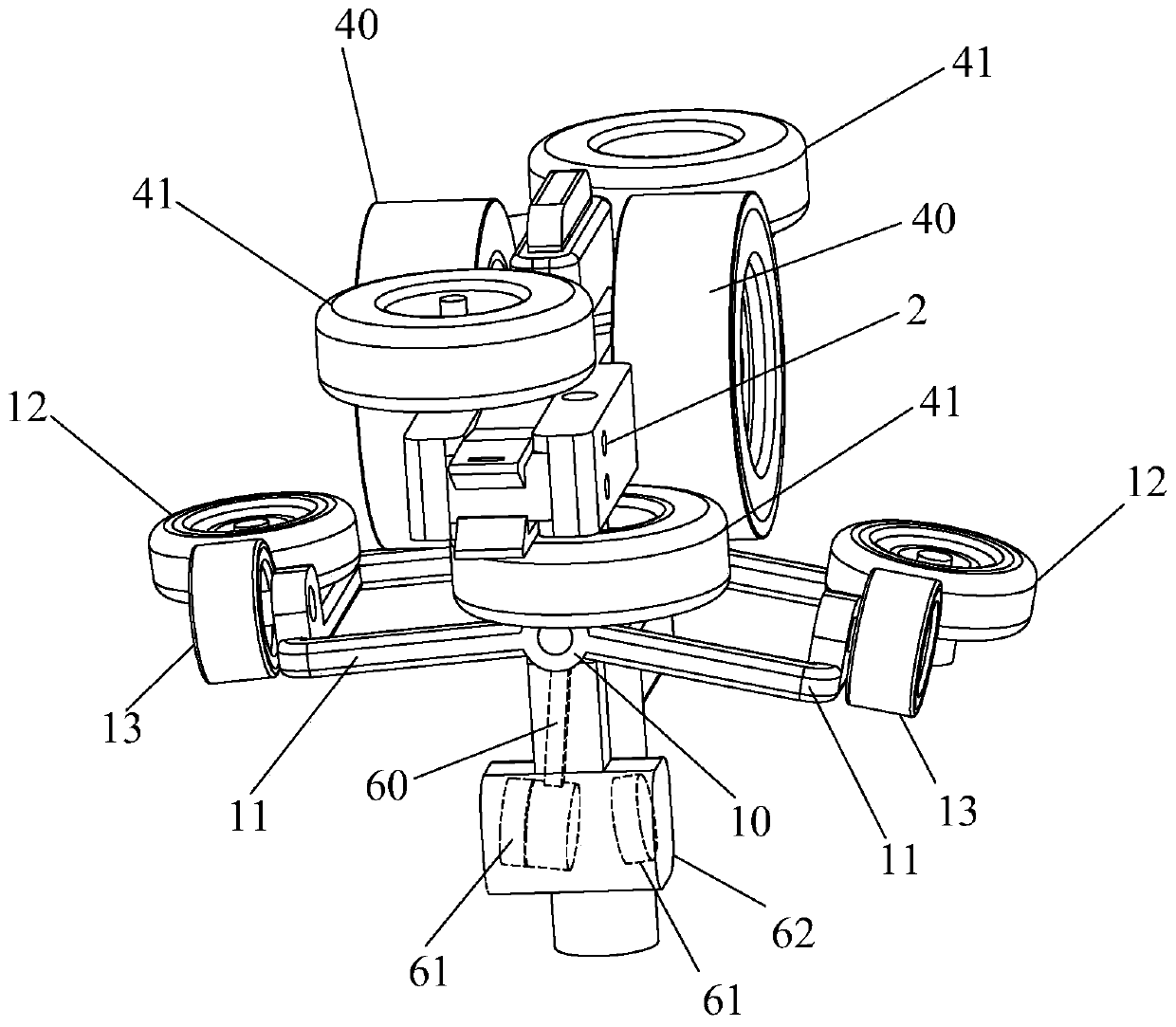 Suspension type monorail trolley reversing gear and suspension type monorail trolley