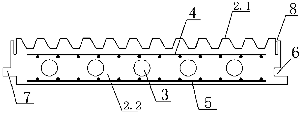 Prefabricated color steel tile-lightweight concrete composite roof board and construction method thereof