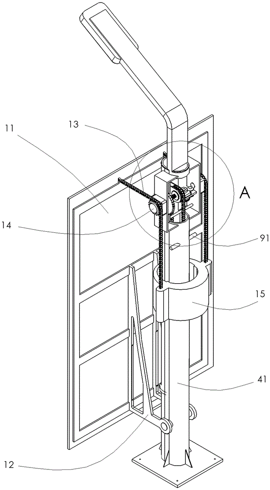 A self-generating railway street light that generates electricity using tension springs and suction