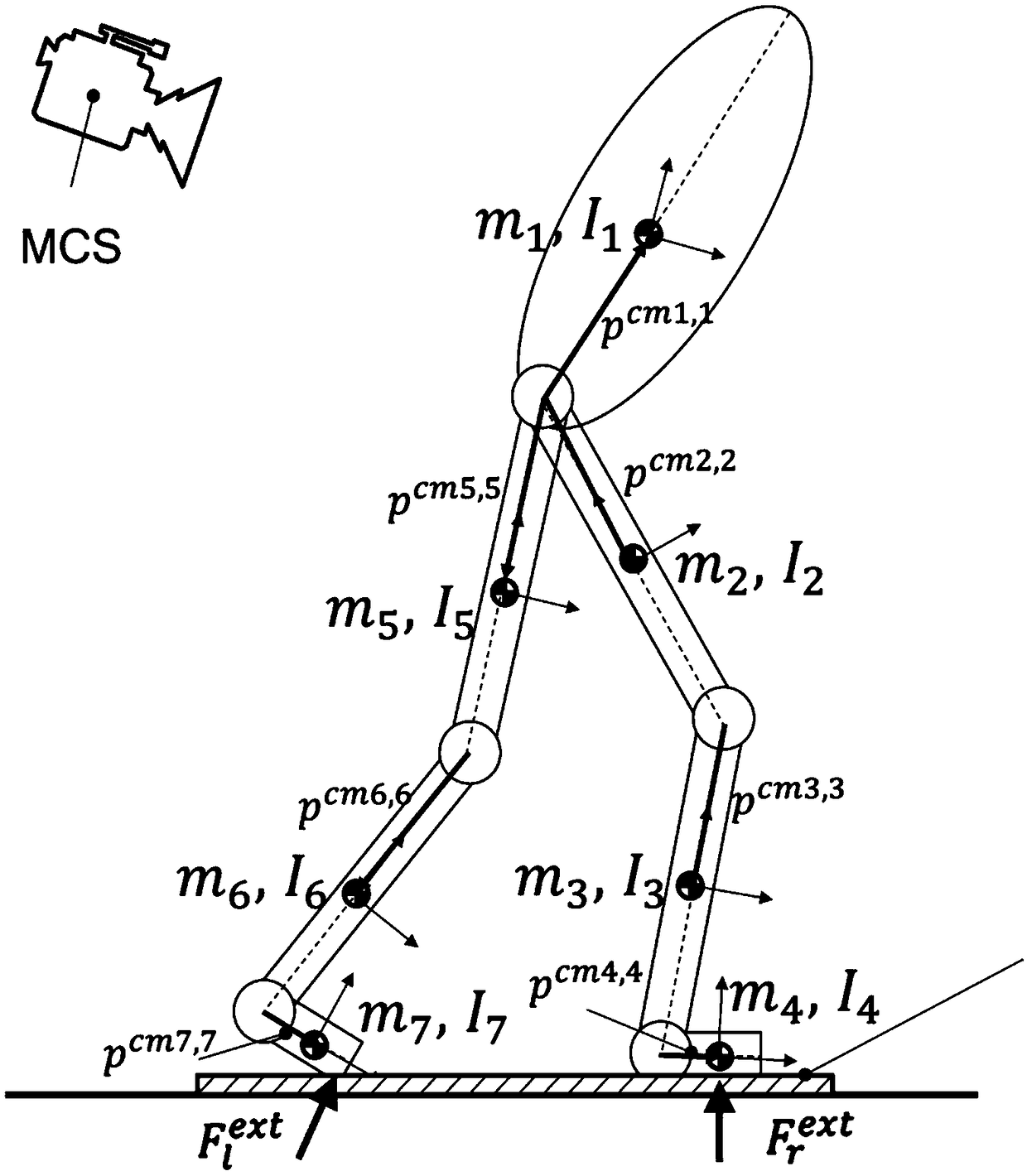 Dynamic constraint combined human body inertia parameter identification method