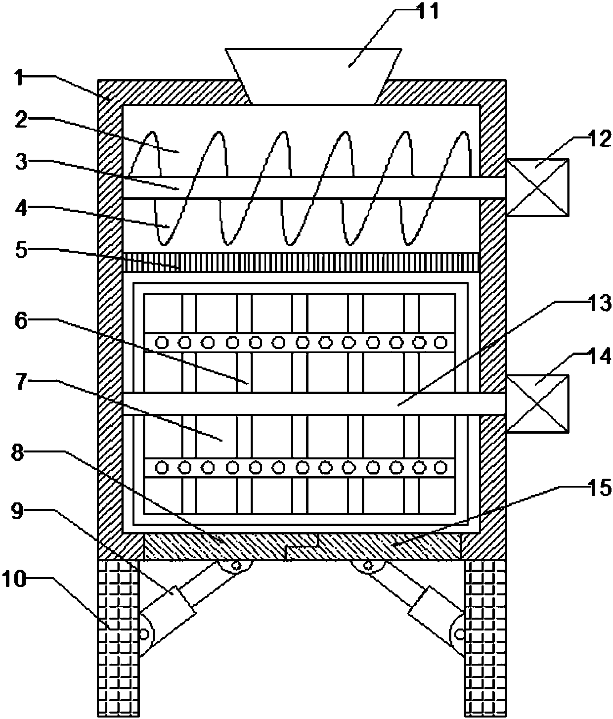 Fertilizer stirring device capable of conveniently discharging fertilizer for gardens