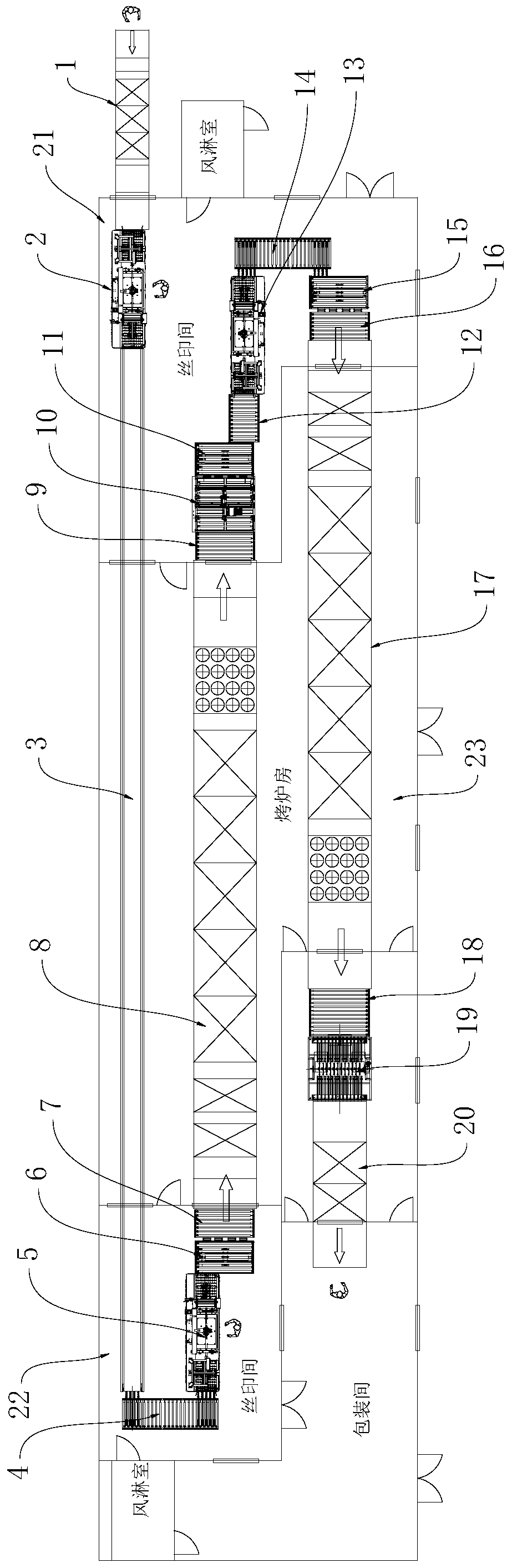 Continuous screen printing equipment and technology for glass of electronic scale