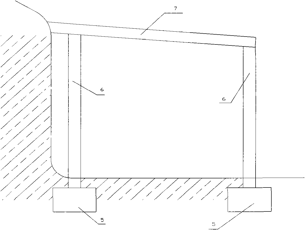 Energy-dissipating hangar tunnel and energy-dissipating supporting base thereof