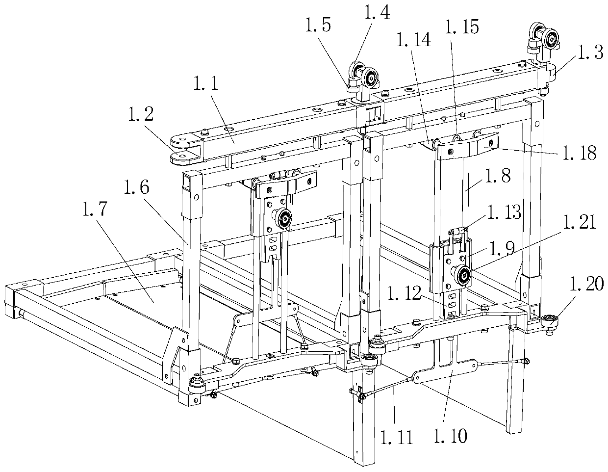 Sorting trolley, trolley turning plate opening mechanism and sorting system