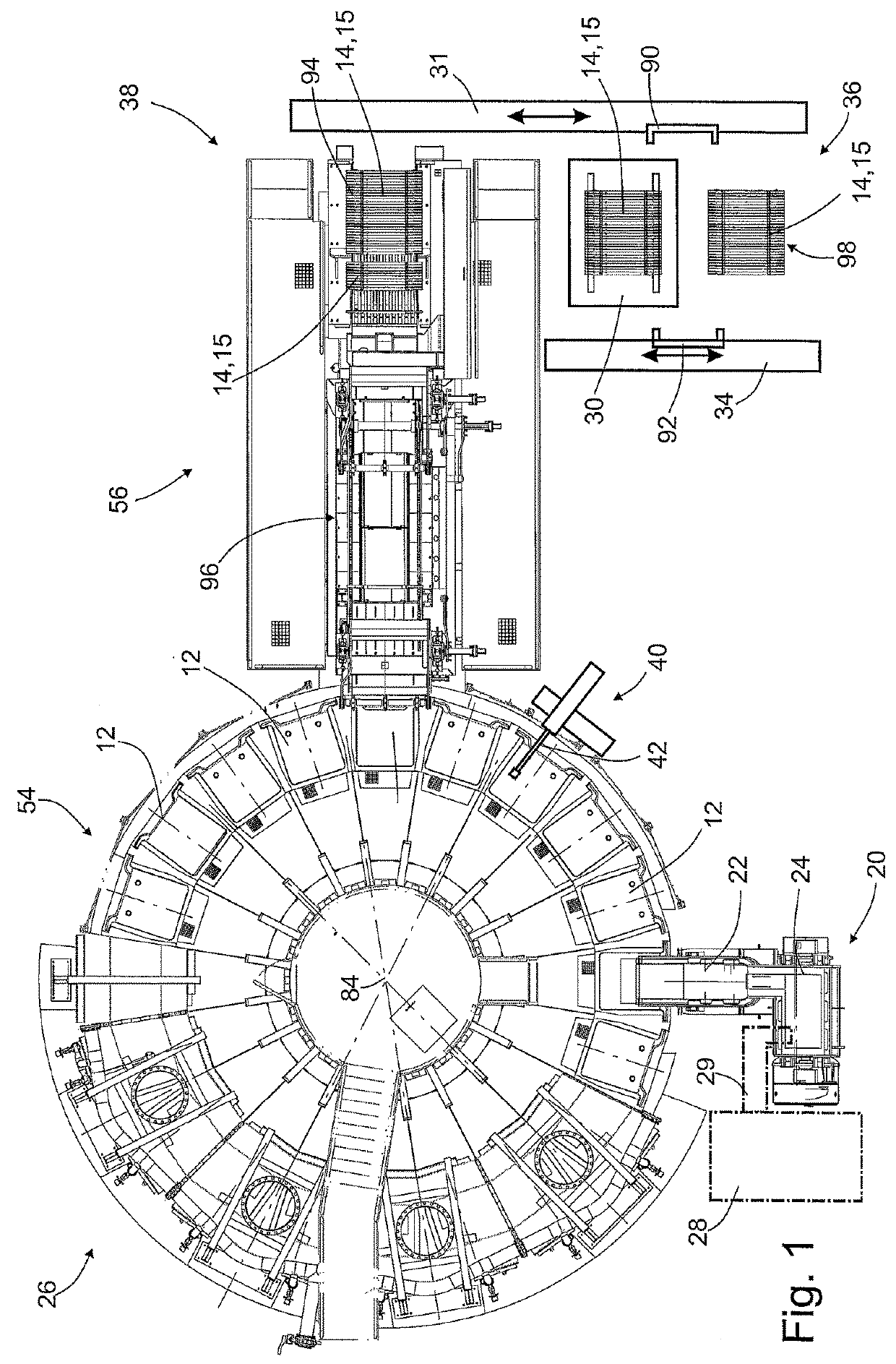 Method and system for the production of semi-finished copper products as well as method and apparatus for application of a wash