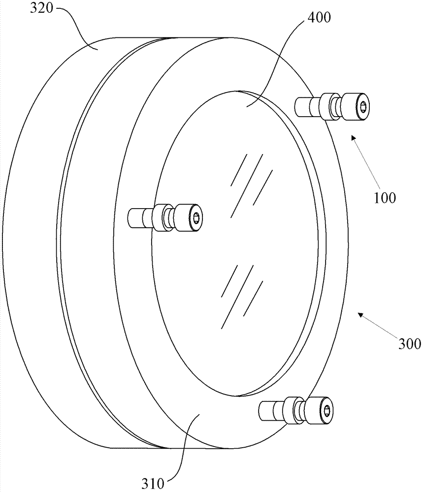 Objective lens frame fixing device