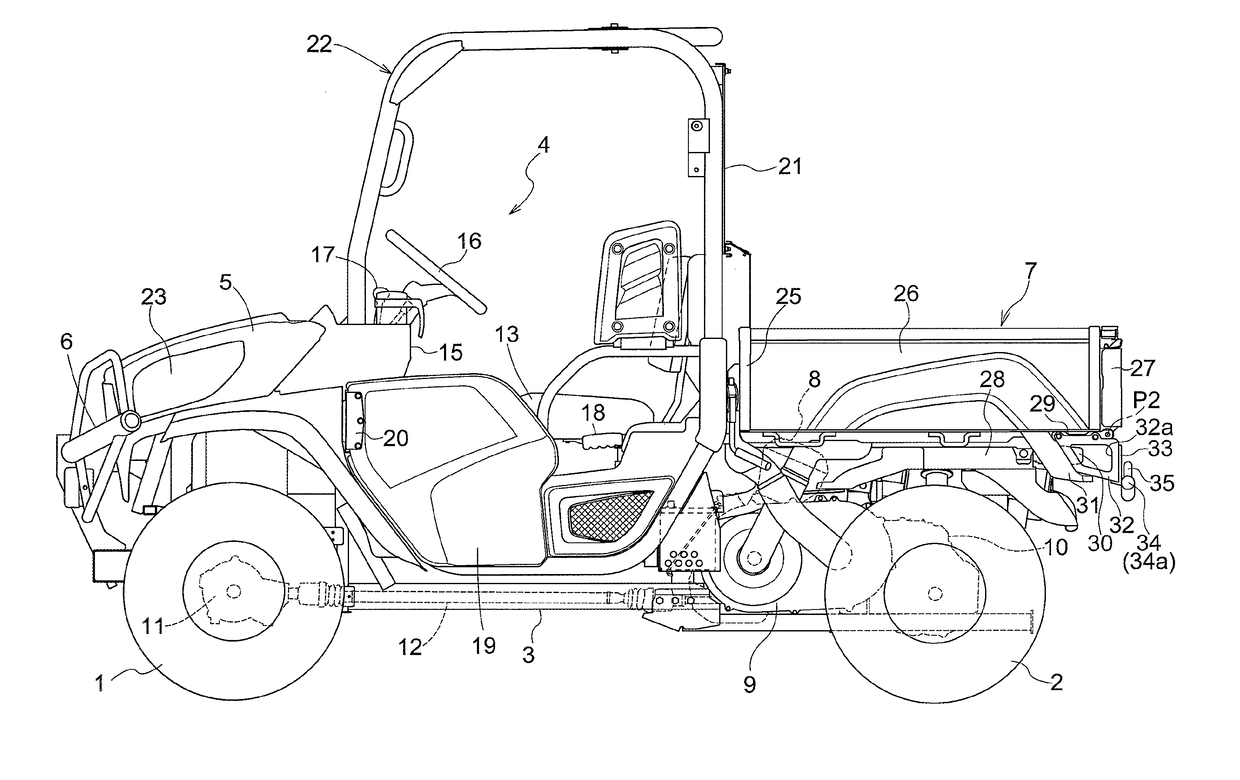 Vehicle Having a Load Carrying Deck and Attachment Device for the Same