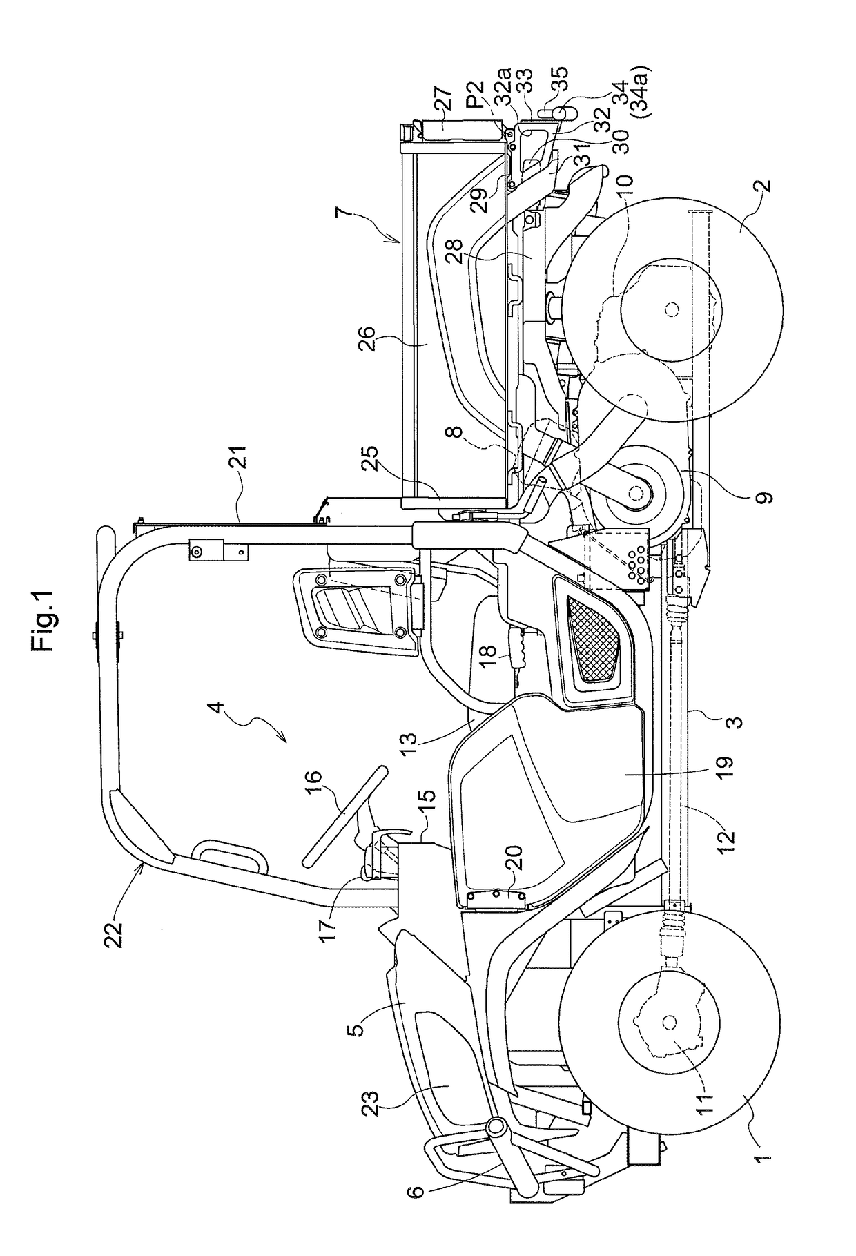 Vehicle Having a Load Carrying Deck and Attachment Device for the Same