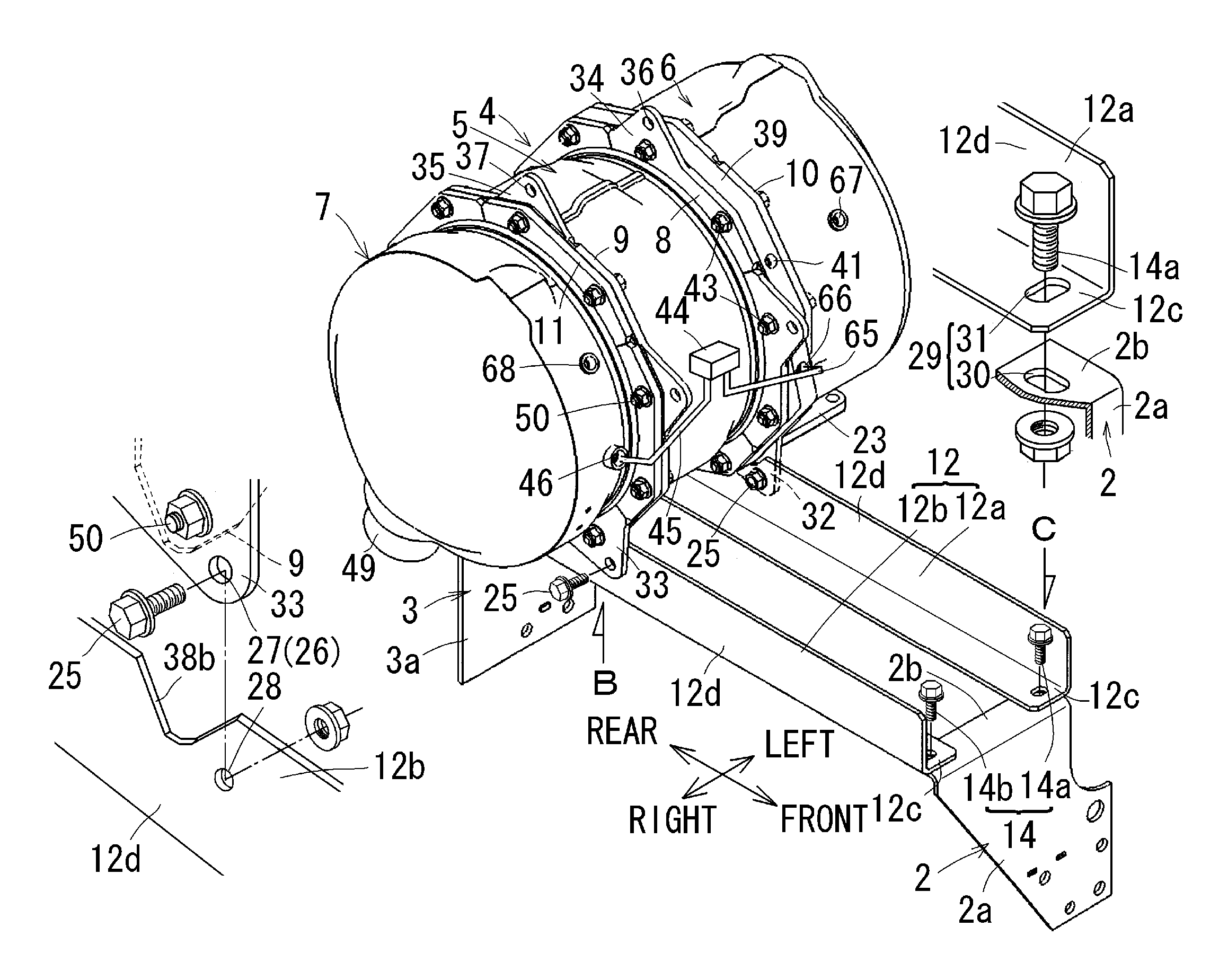 Engine with exhaust gas treatment apparatus