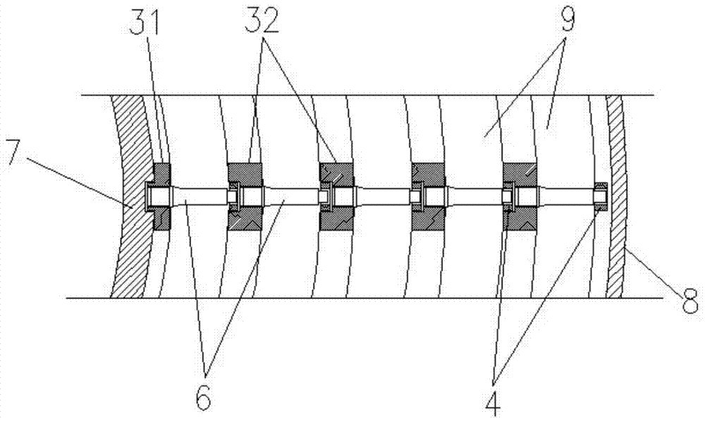 Sleeving method for multi-layer screw-type heat exchanging tube bundles