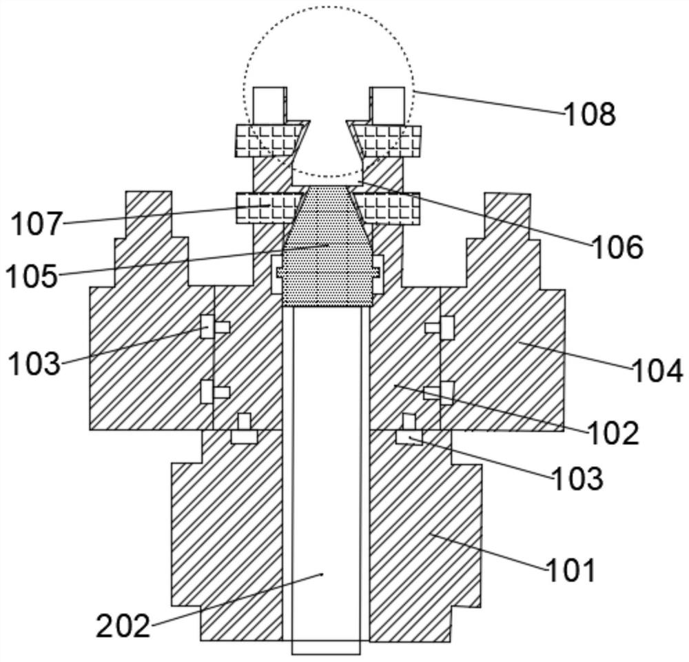 A three-dimensional positioning device for installing an automobile air duct