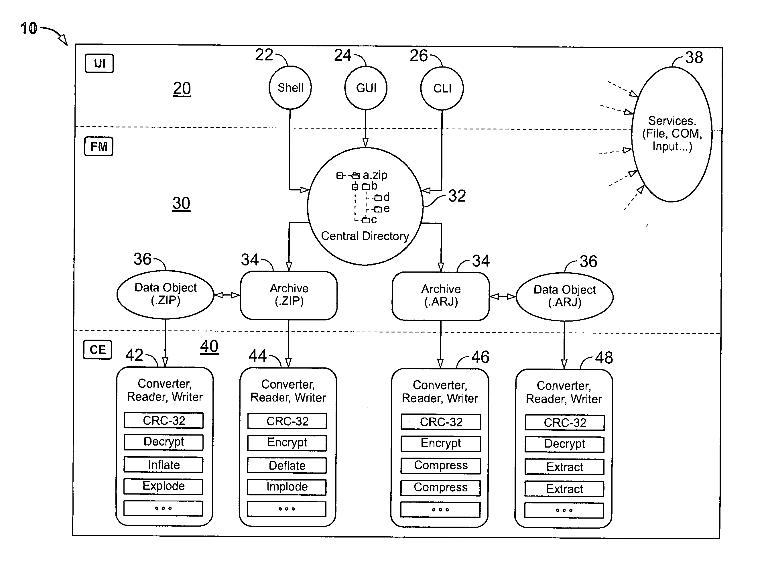 System and method for manipulating and managing computer archive files