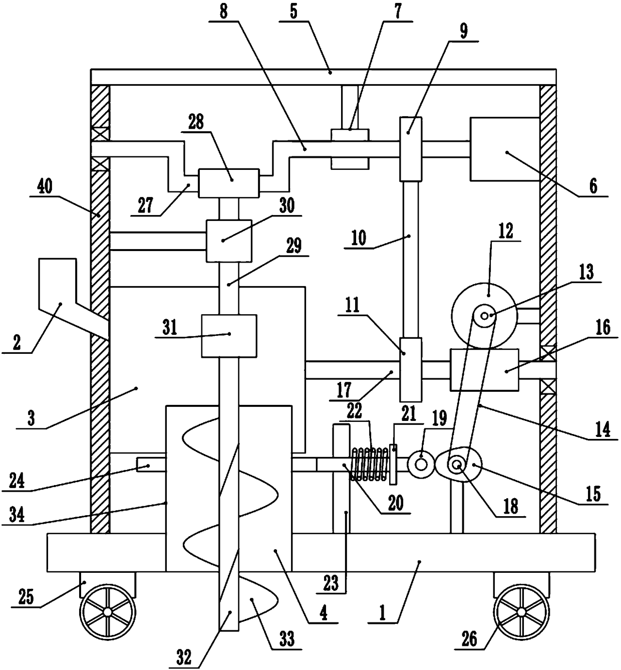 Digging and fertilization integrated device for agricultural corn planting