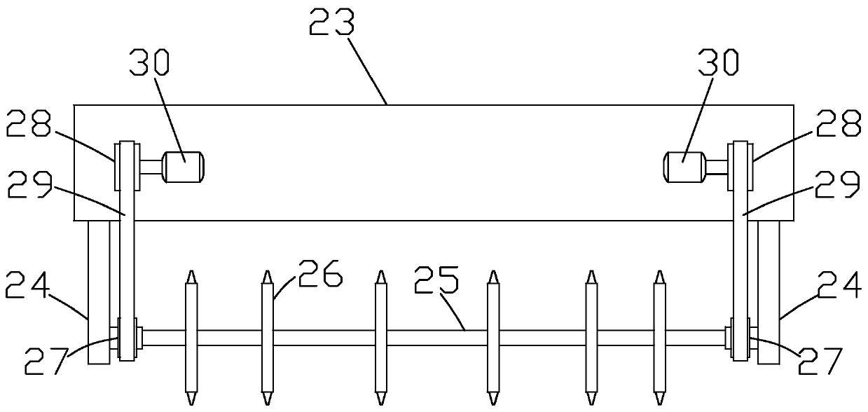 A cardboard creasing device for color printing packaging