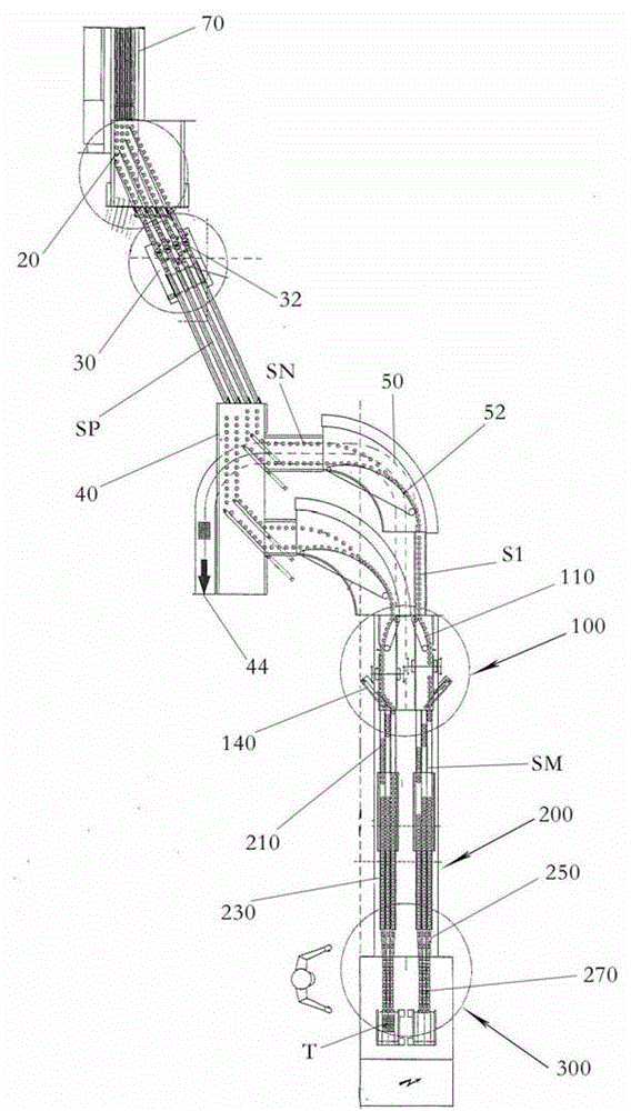 Method and apparatus for filling multi-column packing trays with sheet-shaped products