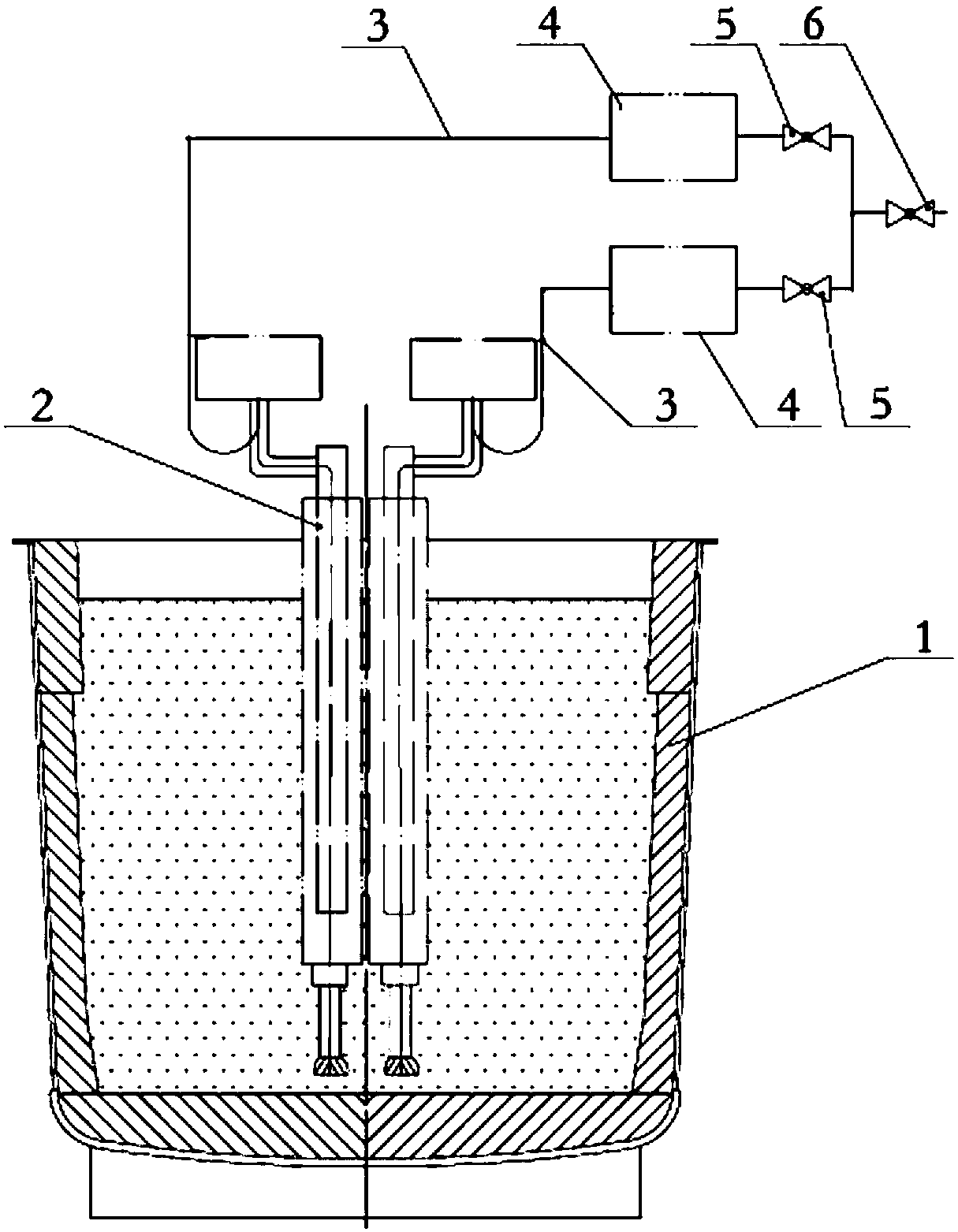 Bottom-argon-blowing LF furnace and auxiliary argon blowing apparatus thereof, and auxiliary argon blowing method