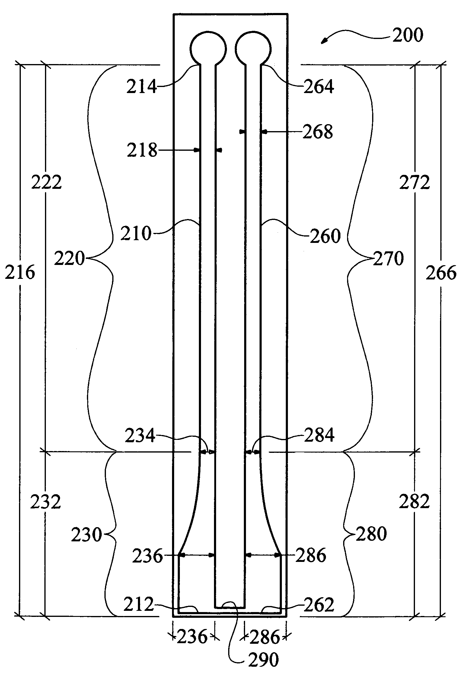 Variable cross-section containment structure liquid measurement device