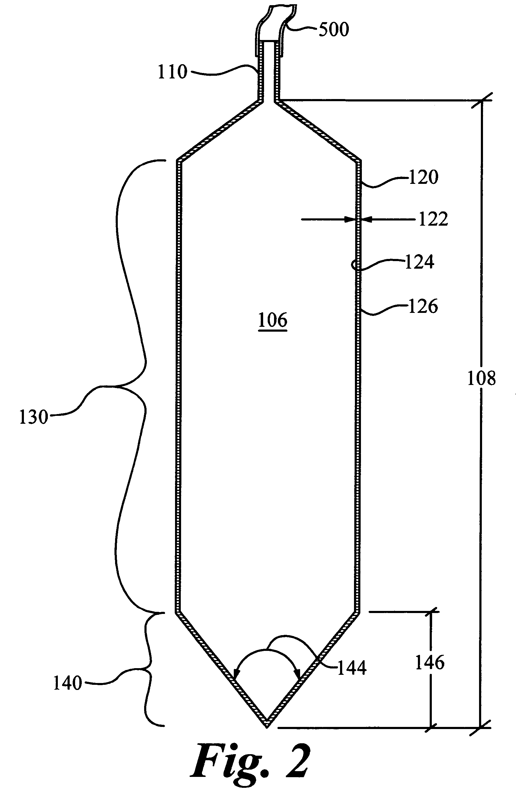 Variable cross-section containment structure liquid measurement device